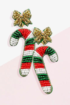 Cane Cane Christmas Earrings