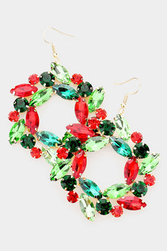 Jewel Wreath Christmas Earrings