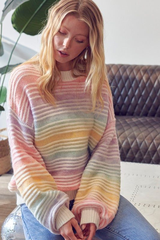 aluminio Clínica entrar Pastel Rainbow Sweater – Ayres Boutique