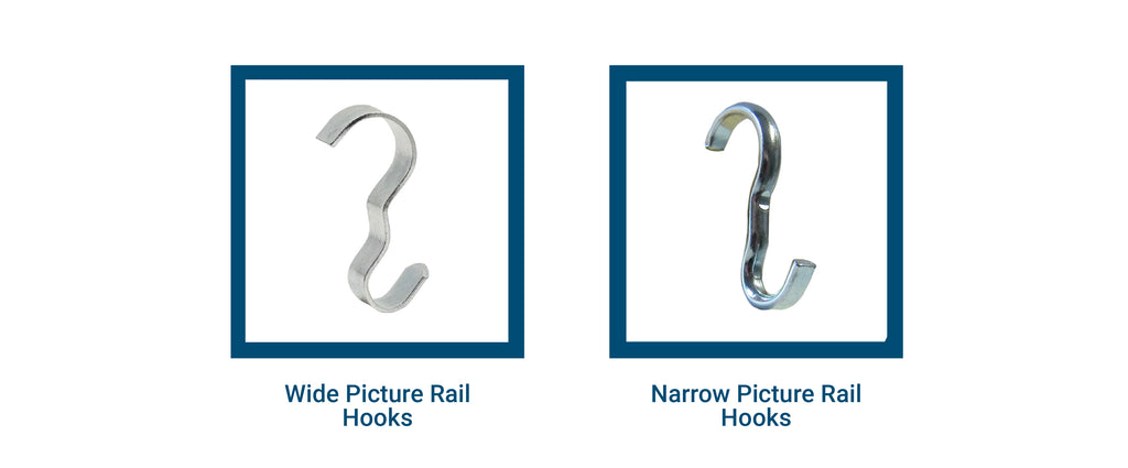 Two types of picture rail hooks and their weight ratings