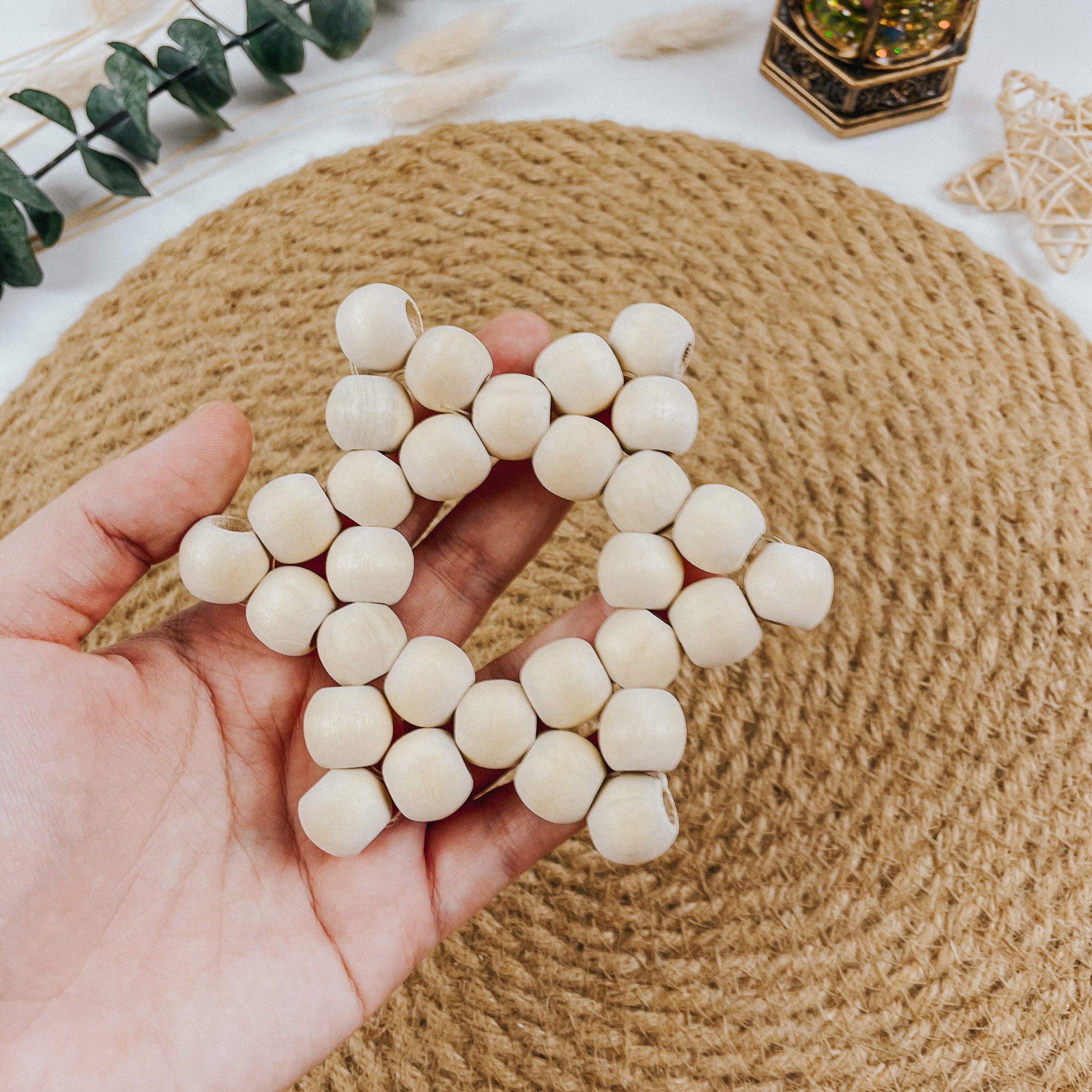 Natural Wooden Macrame Ring 50mm – Little Lane