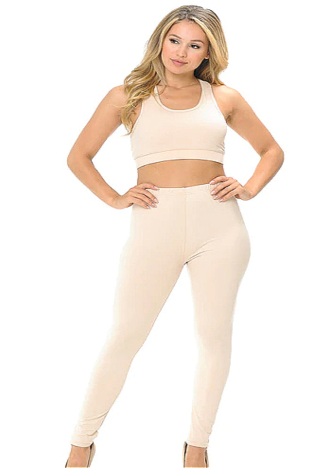 Buttery Smooth High Waisted 3 Inch Leggings and Crop Top Bra Set