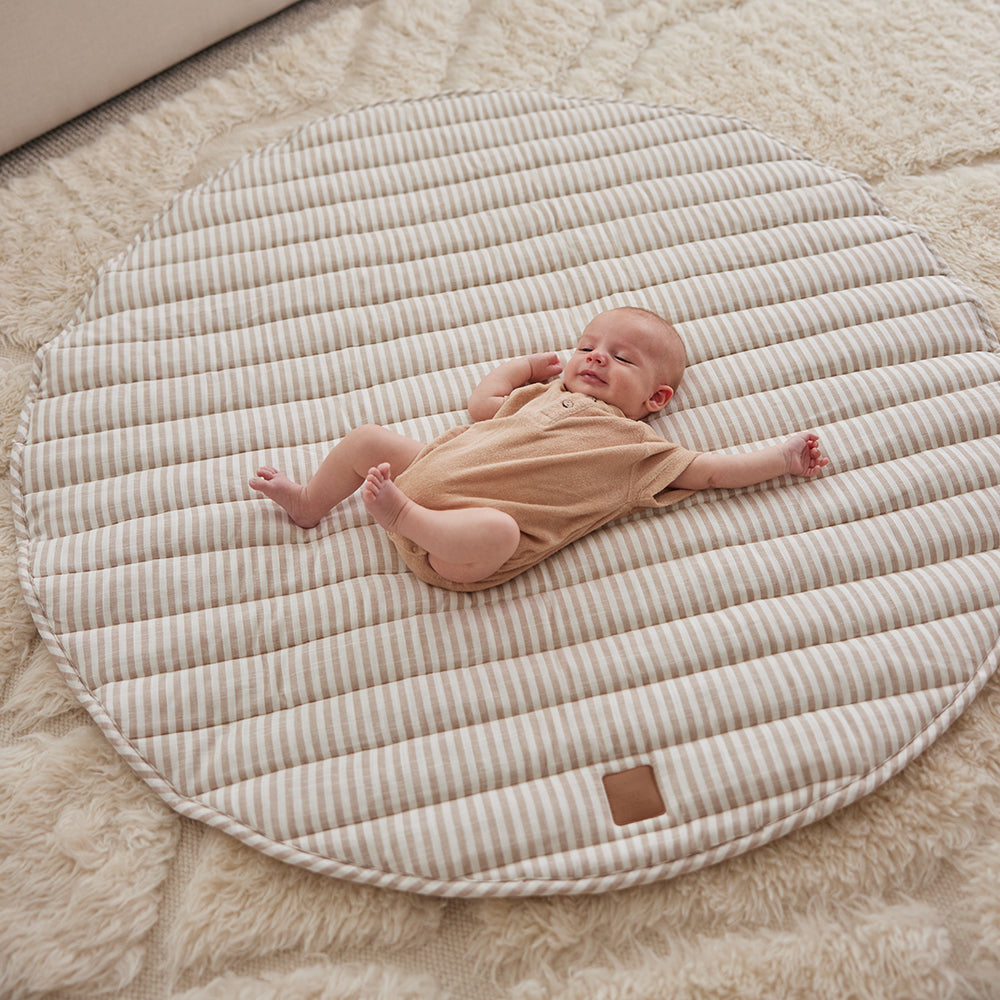 Natural Stripe Linen Baby Play Mat