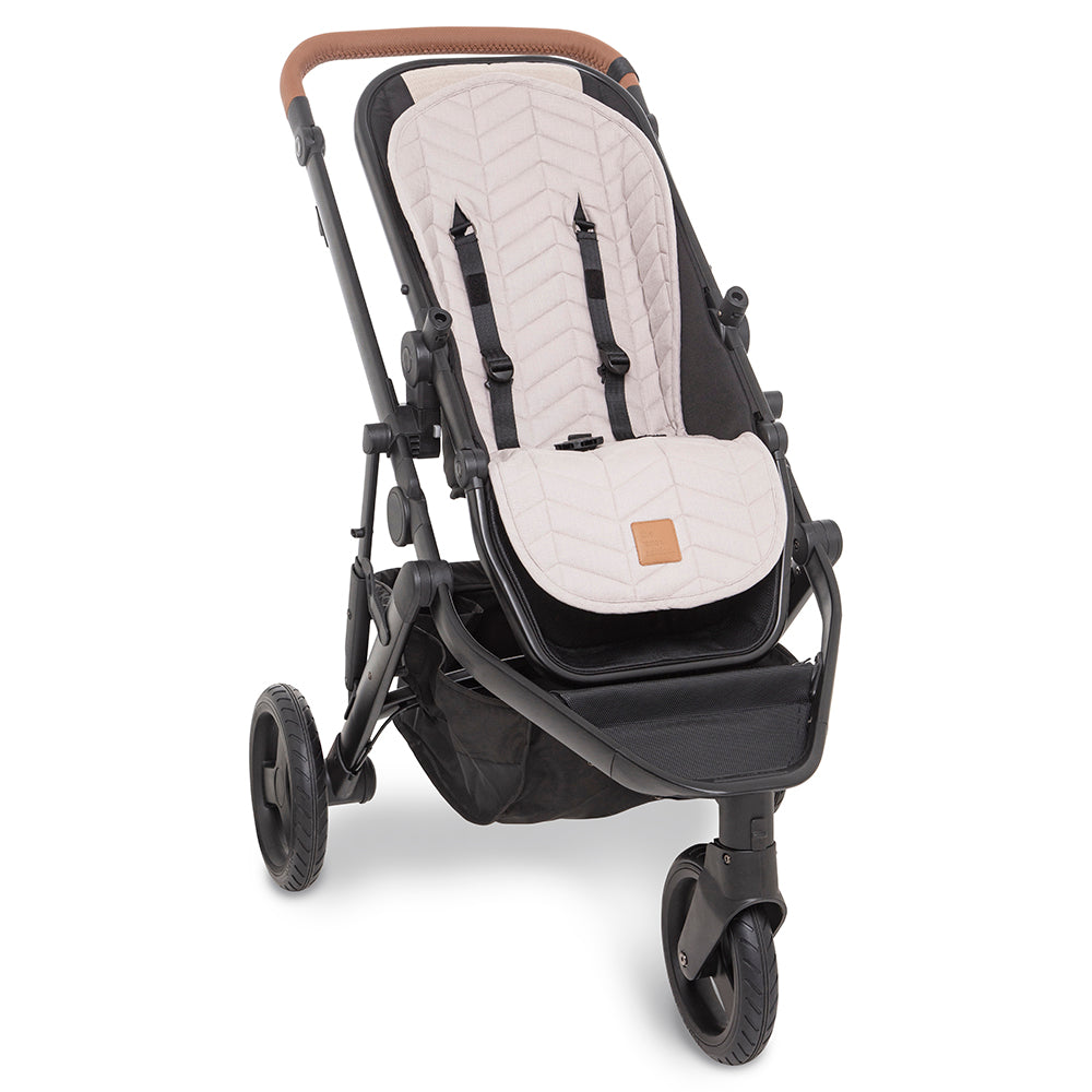 Grey Quilted Pram Liner in Buggy