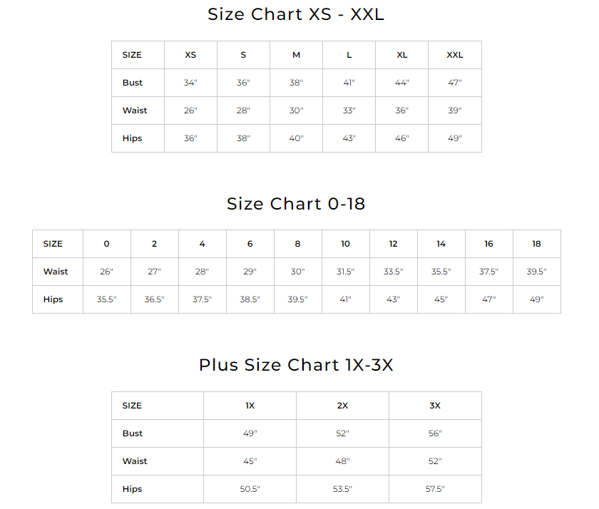 Charlie B Size Chart