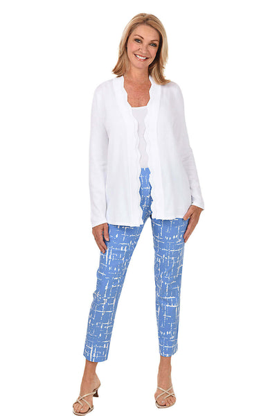 Krazy Larry Periwinkle Lines Pull-On Ankle Pant