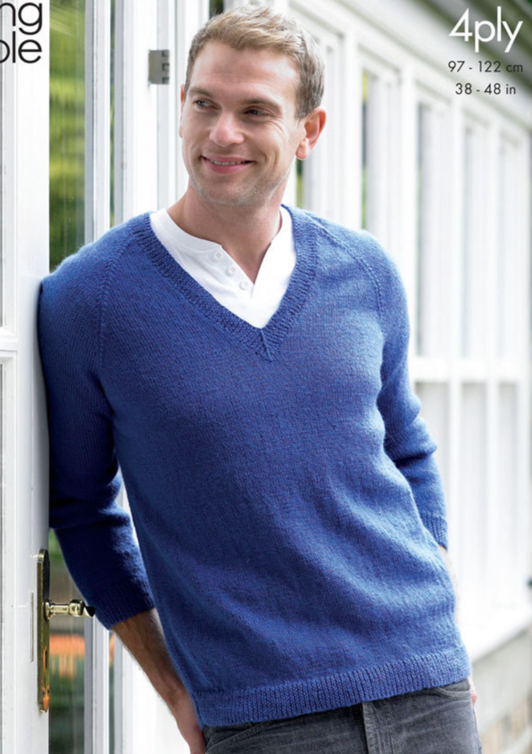 Knitting Pattern 3420 - Sweater & Cardigan in King Cole 4 Ply – Mavis ...