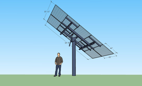 MT Solar Top of Pole Mount Option for 10 Solar Panels (96 Cell, Pole size 10, Extra Heavy Duty, With Rail Kit)