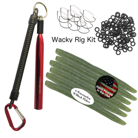 Wacky Rig Worm Fishing Tool Kit - Wacky Rig Tool, 125 Wacky Worm O