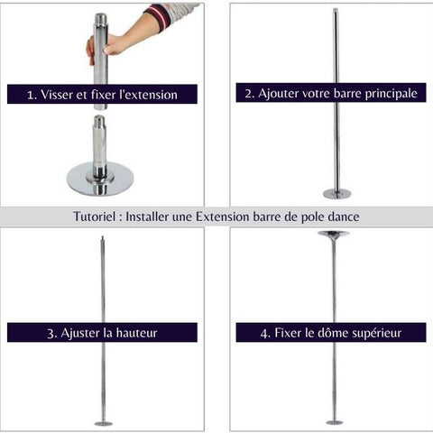 4 steps to install a pole dance bar extension