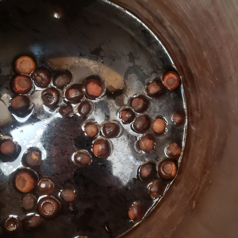 acorn dye in a pot