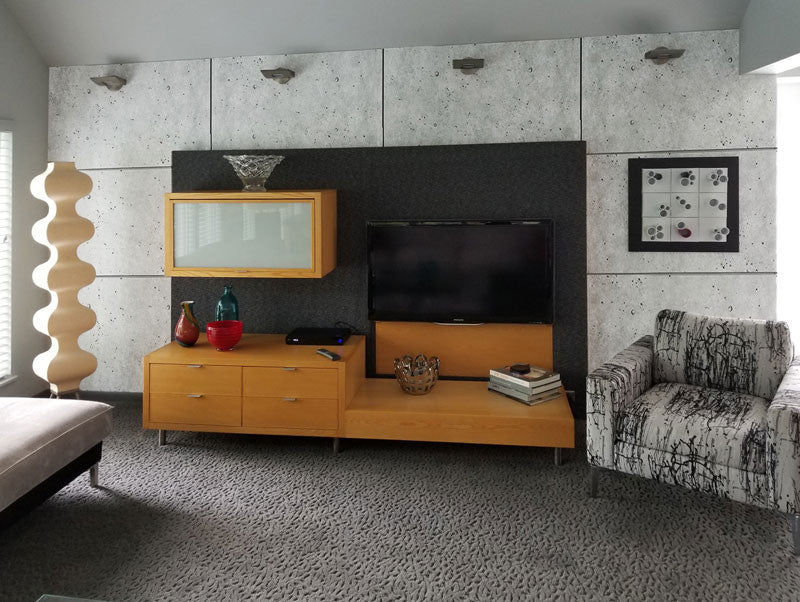 living room concrete feature wall