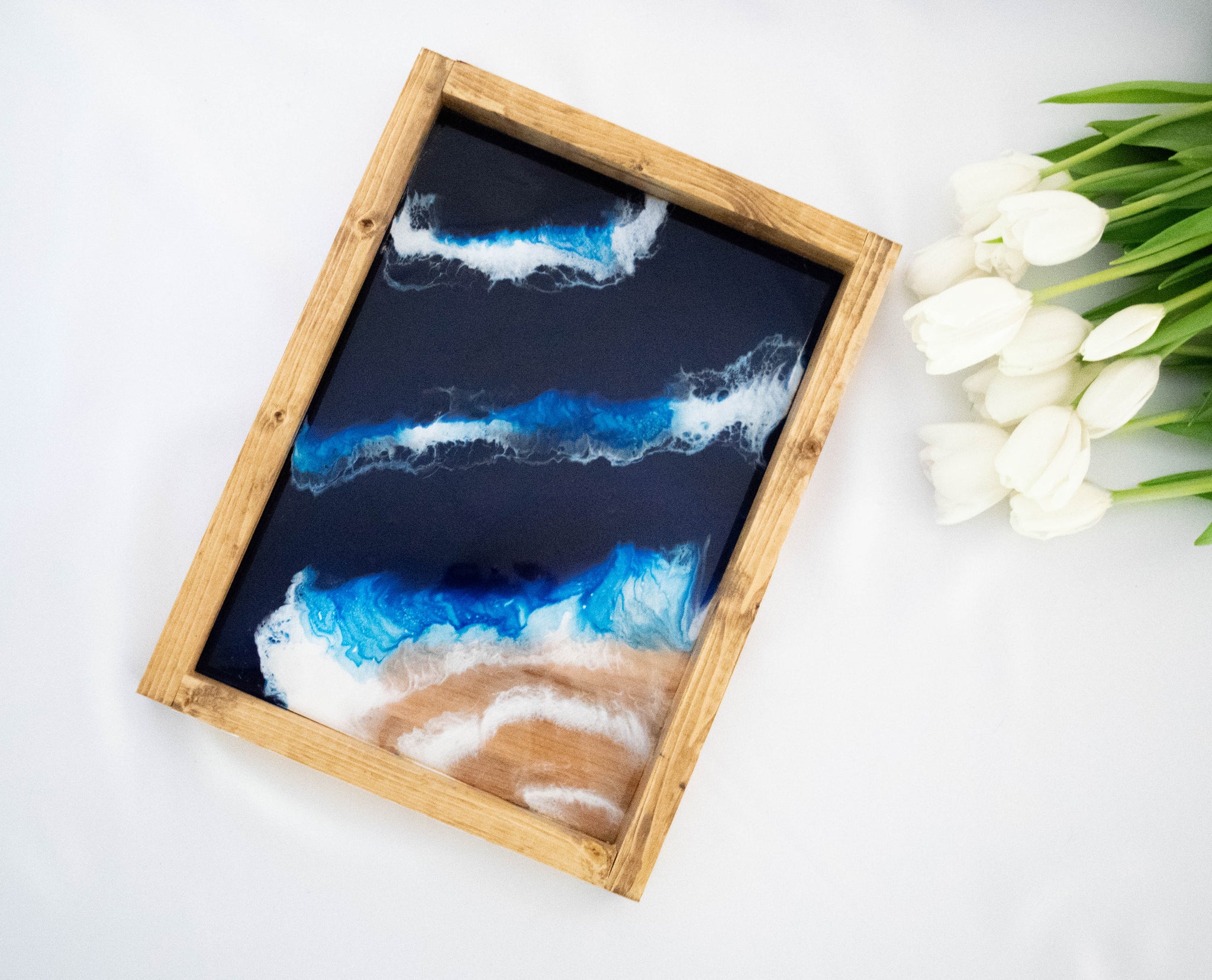 Ocean Waves Resin Wood Board 】 - Shop cplus-resinart Serving Trays & Cutting  Boards - Pinkoi