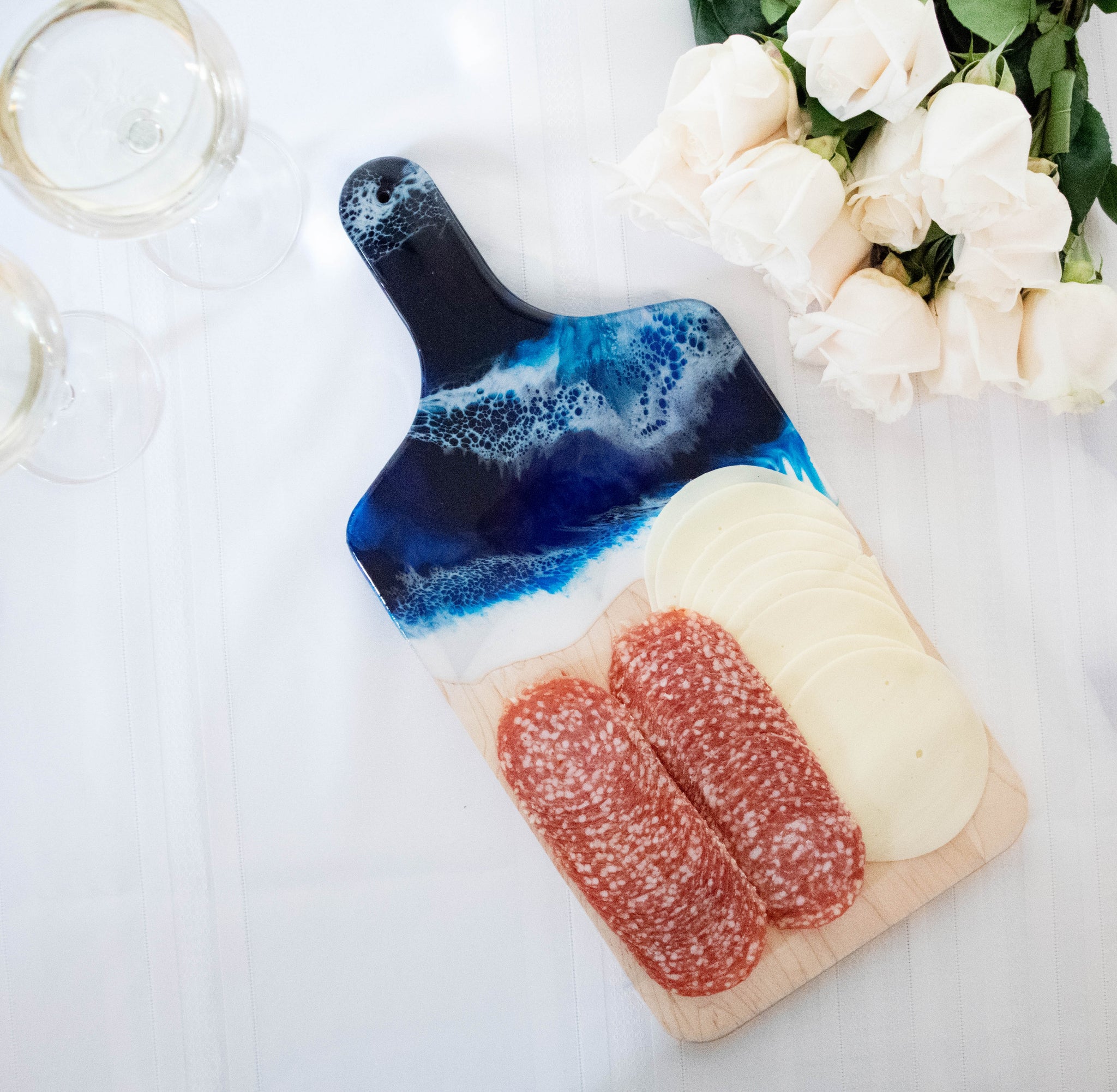 SBL Charcuterie Serving Board Decorated with Glass and Colored Resin 1 –
