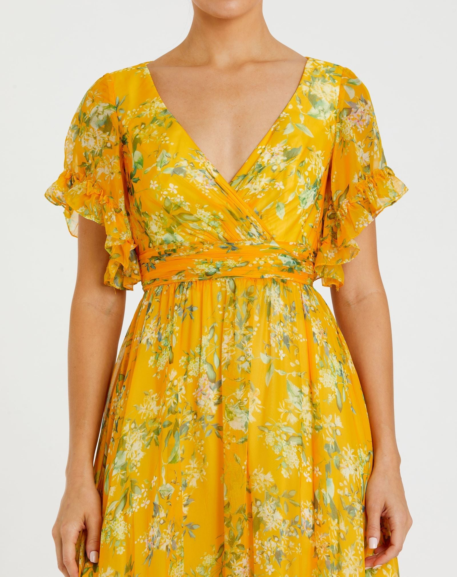 【MAC DUGGAL】関税込\"華やかフローラルシフォン背中開LongDress Mac Duggal | Signature Dresses - 67880 | Signature Dresses