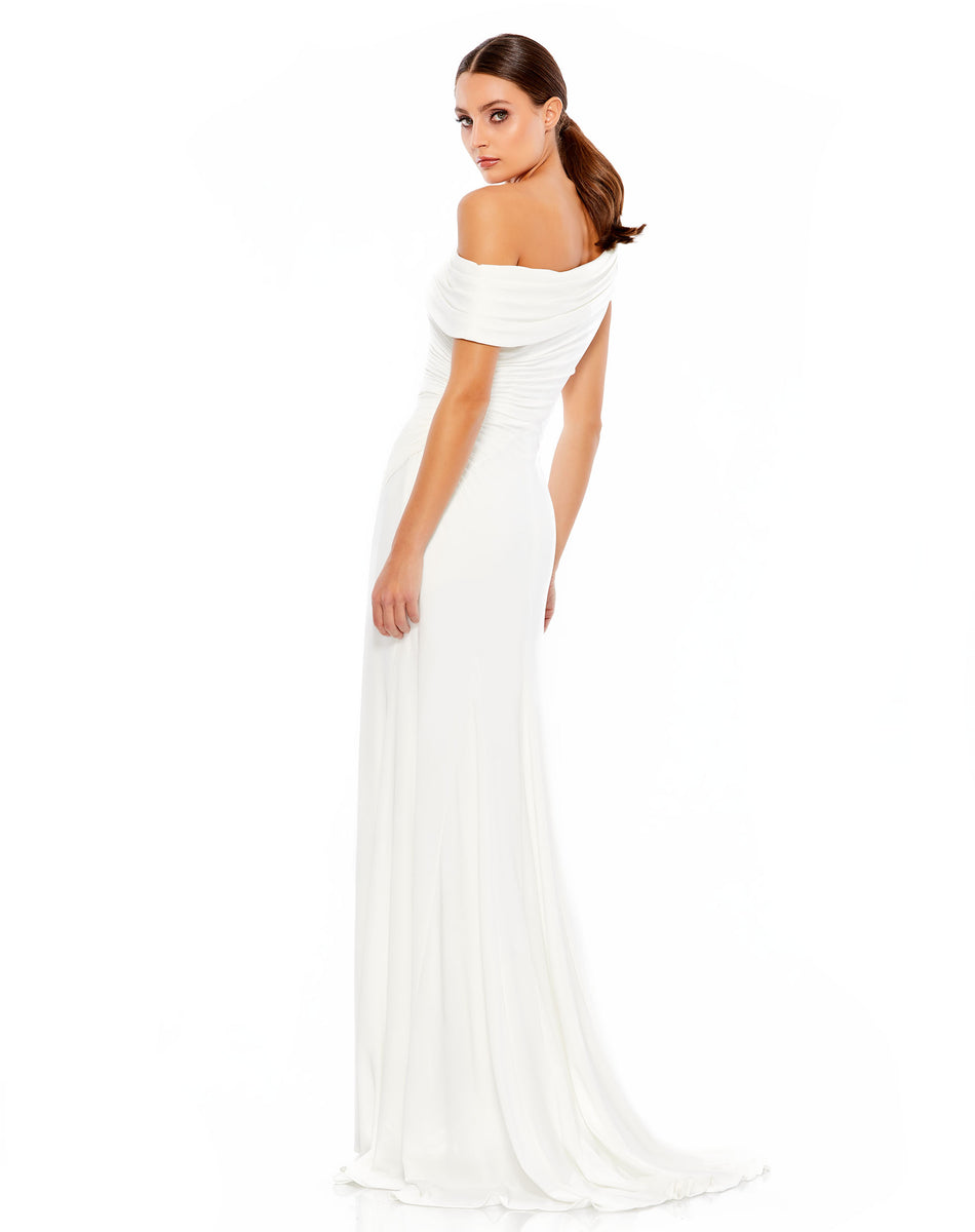 Foldover Ruched Jersey Evening Gown – Mac Duggal