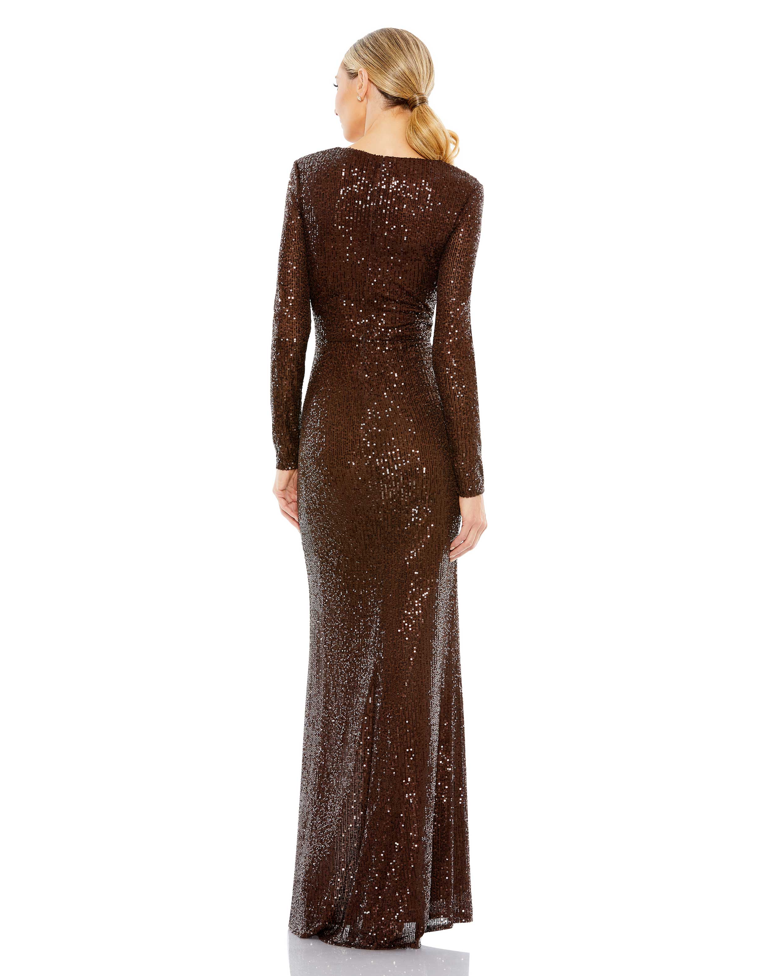 Bishop Sleeve Faux Wrap Gown – Mac Duggal