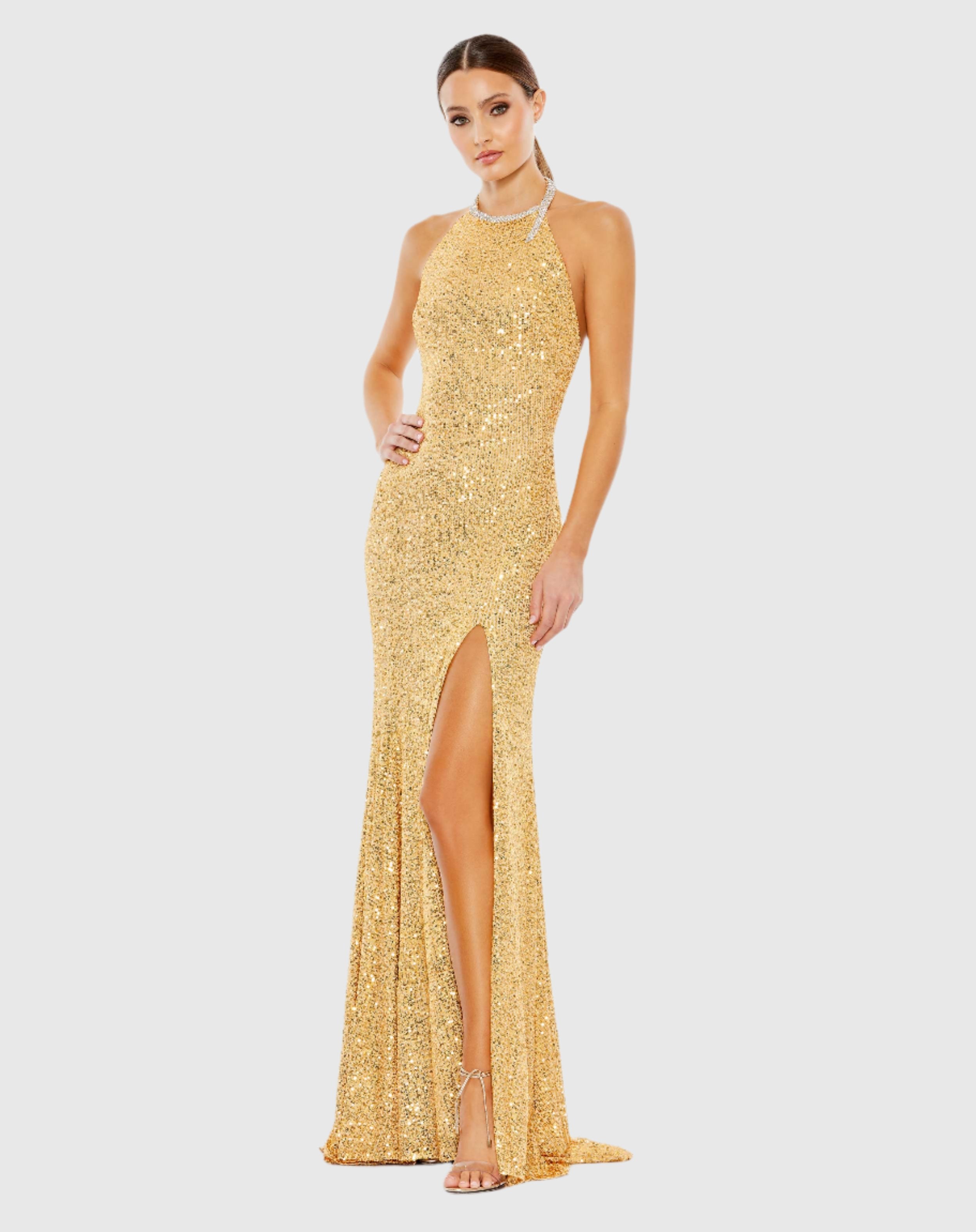 Mac duggal halter sales long gown