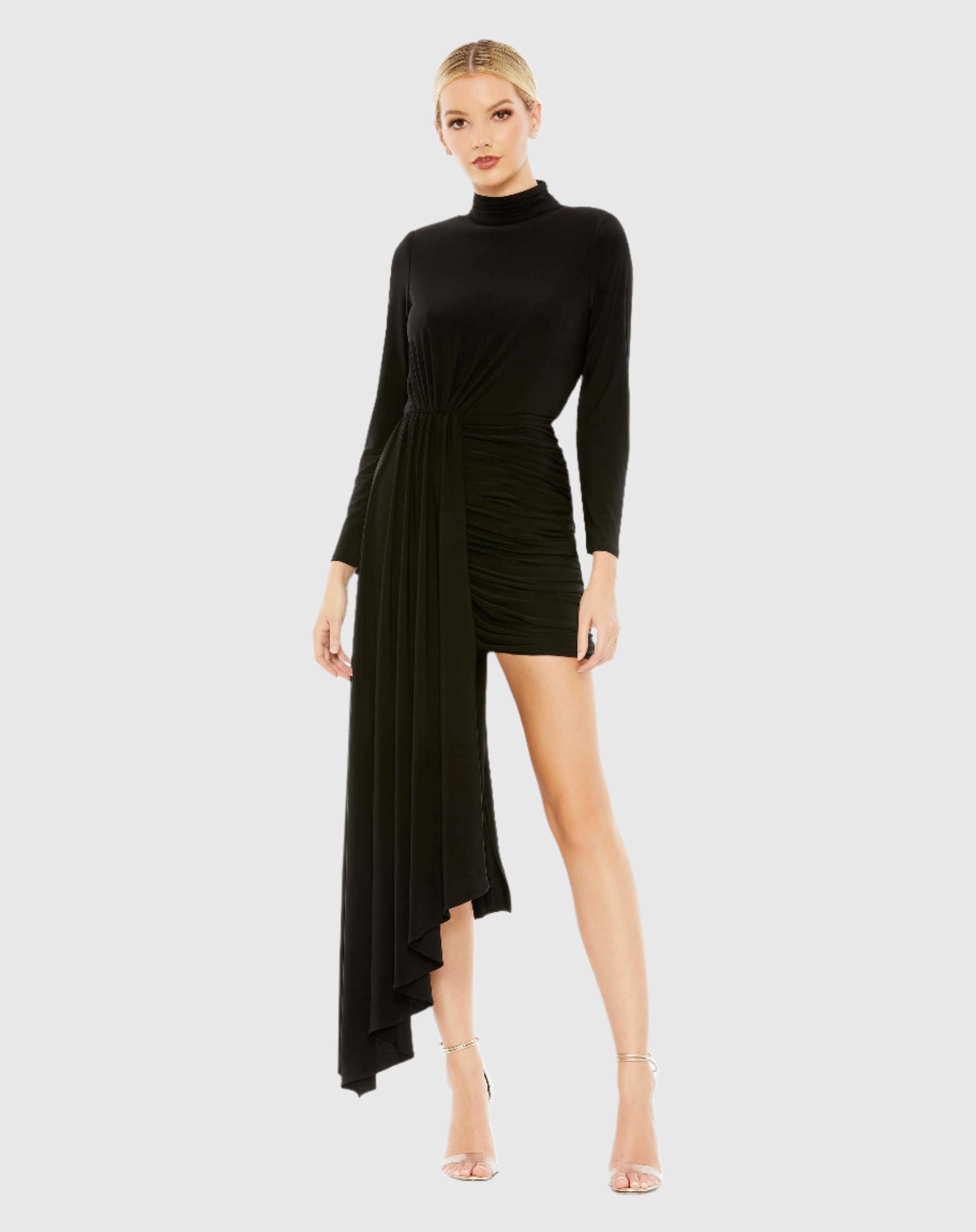 Long Sleeves Sheer Top Little Black Dress Cocktail Dress (26152900