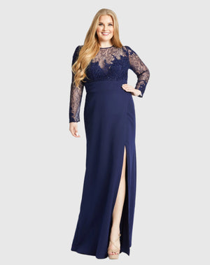 mac duggal plus size dresses purple