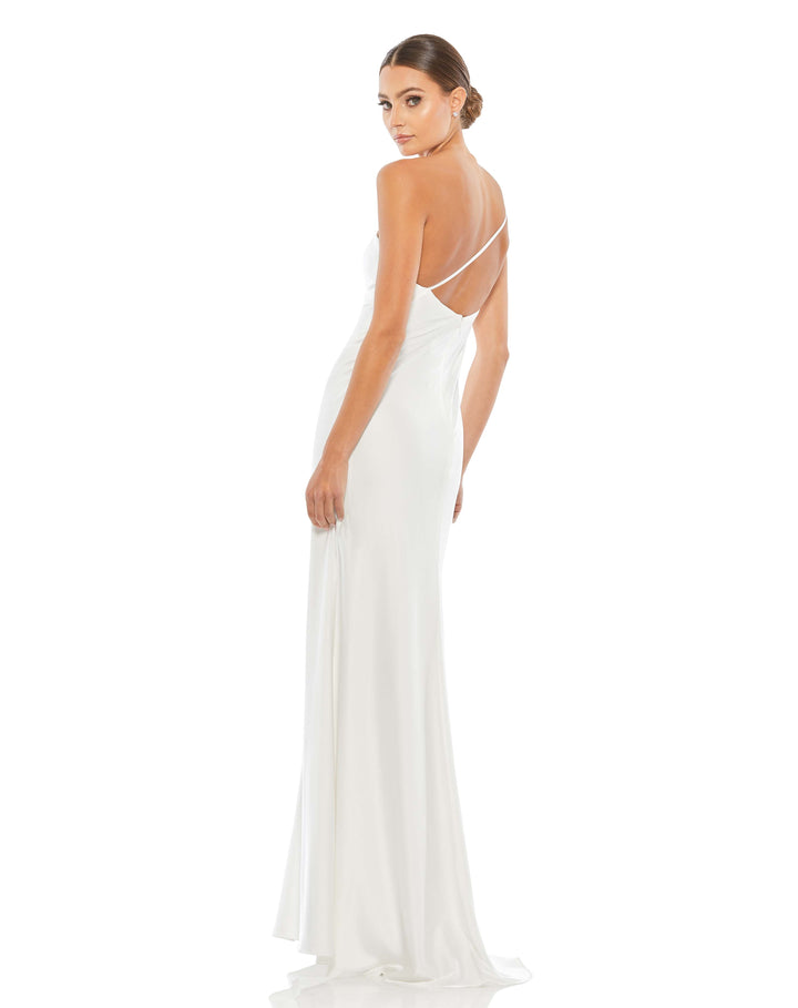 One Shoulder Double Strap Satin Gown – Mac Duggal
