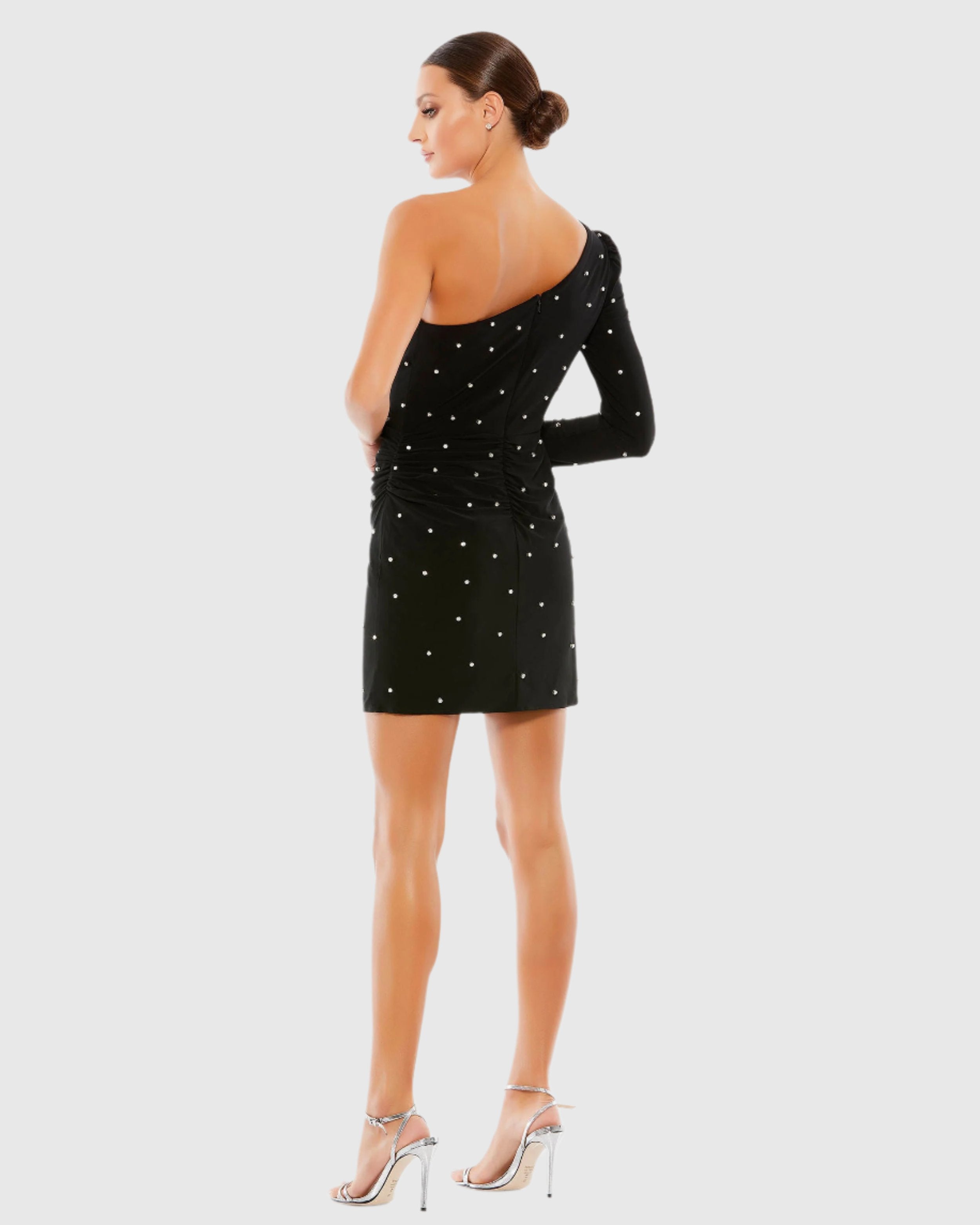 Collar Rhinestone Long Sleeve Tight Dress – Marimar Shop