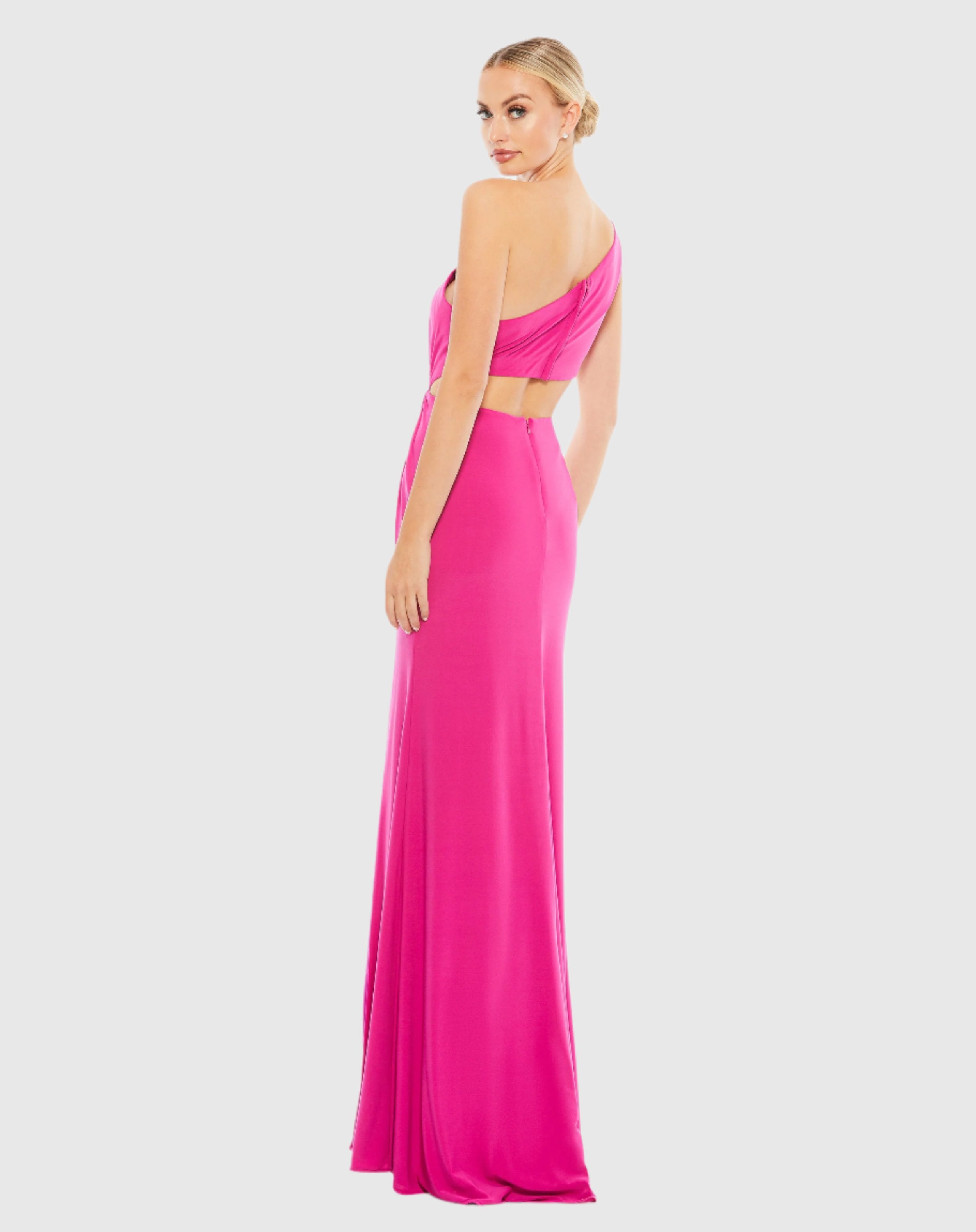 One Shoulder Ruched Jersey Evening Gown – Mac Duggal