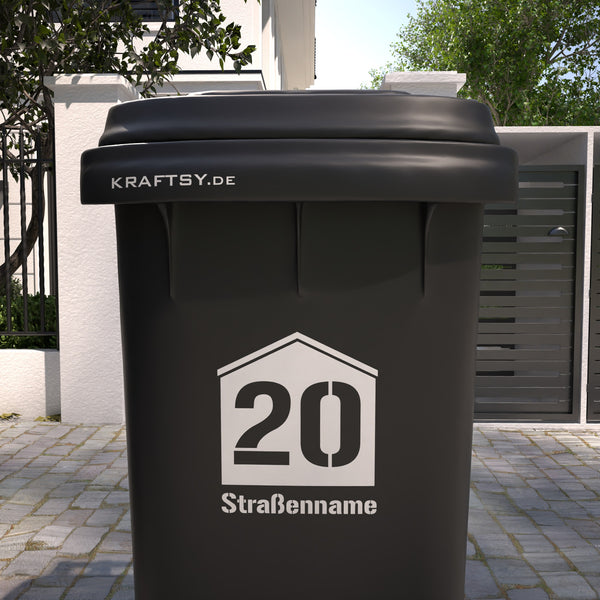 Mülltonnenaufkleber mit Adresse in Krone-Form - 4er – Kraftsy