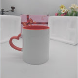 DIY photo Heart shape handle Color inside and Color heart hand cup with customized pictures DIY images print