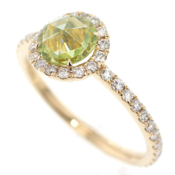 K18YG/WG ダイヤモンド リング 0.383ct Fancy Light Yellow Green SI1 ...