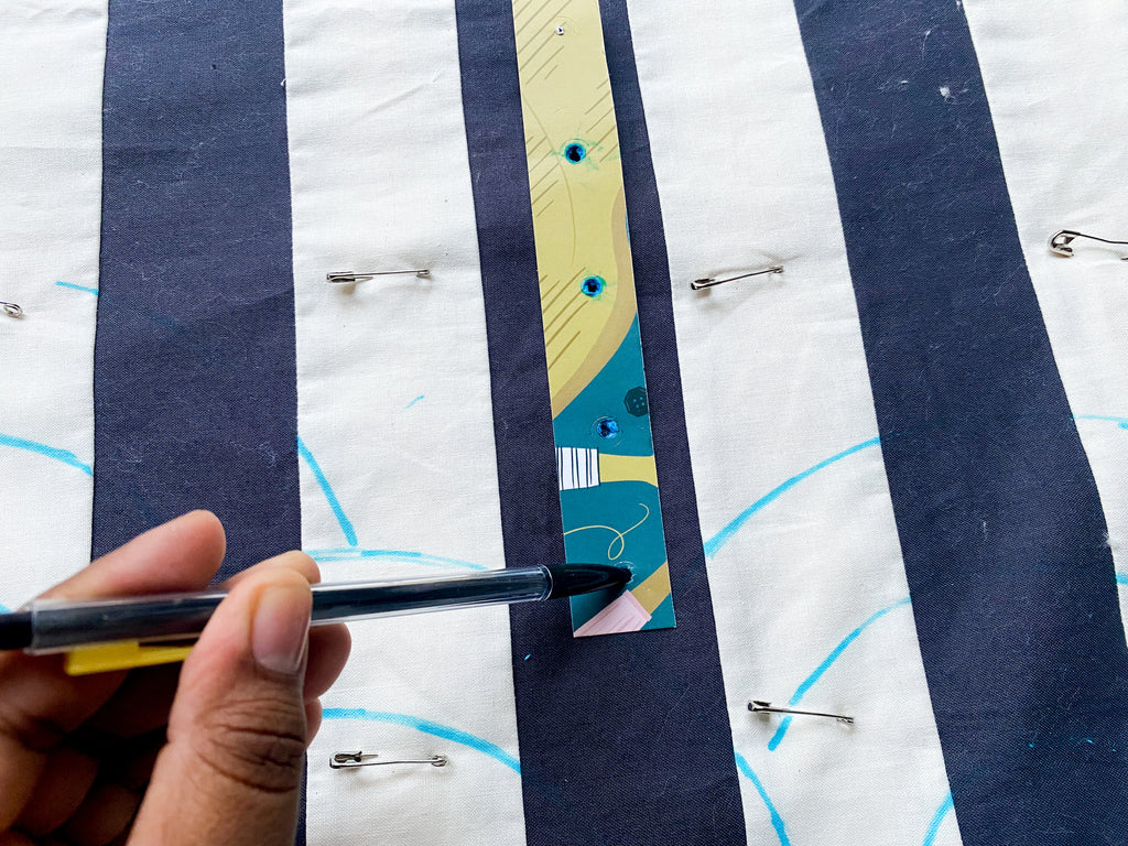 quilting - marking a fan