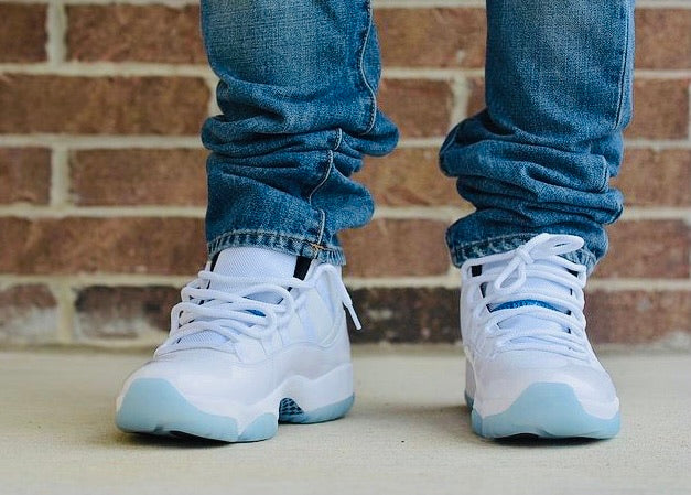 jordan 11 retro low legend blue on feet