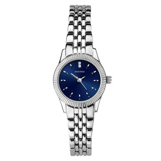 Sekonda unisex bracelet watch with blue dial in gold - ShopStyle