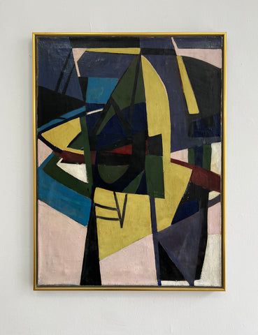 Knud-Nielsen-abstrakt-1950-maleri