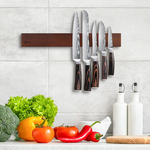 Magnetic Acacia Multi-Function Knife Holder