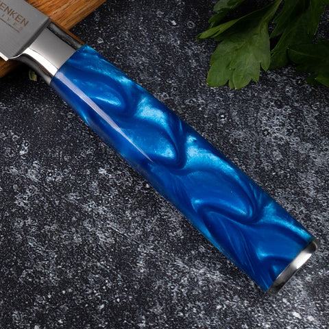 Cerulean Collection - Blue Resin Handles Japanese Kitchen Knife Set with  Gift Box