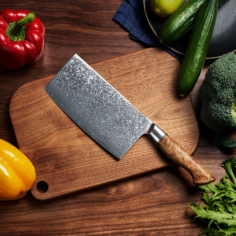 Dynasty Damascus Cleaver Knife Product Image 2