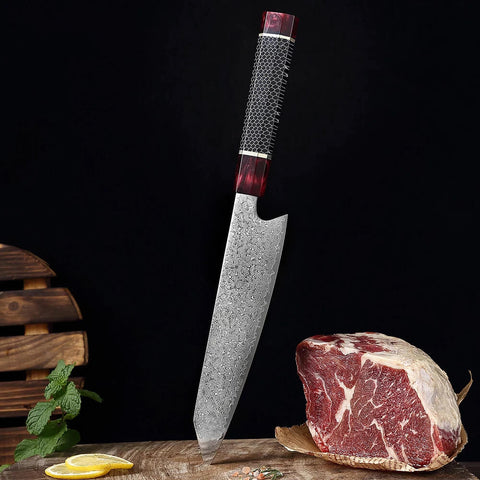 Hidama Japanese Damascus Steel Chef Knife