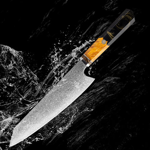 Raikiri Lightning Blade Shadow Japanese Damascus Steel Kiritsuke Knife