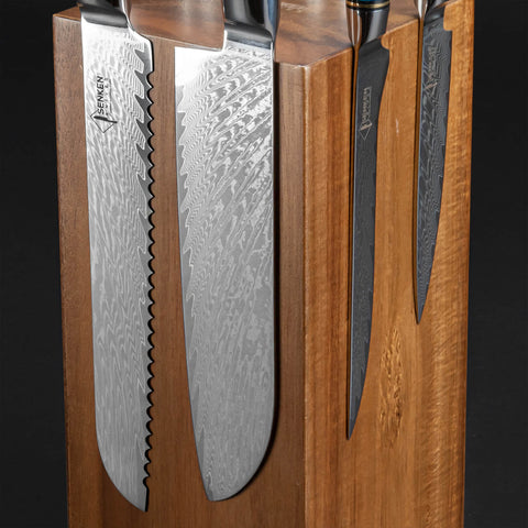 Acacia Hardwood Magnetic Knife Block – Senken Knives