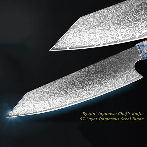 Ryujin 67 Layer Damascus Steel Japanese Chef Knife