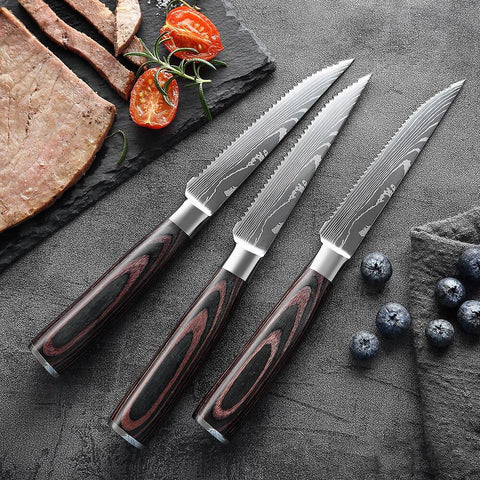 Serrated Steak Knives | Stainless Steel Steak Knives | Best Steak Knife Set | Best Serrated Steak Knives, 5 Piece Set | Seido Knives