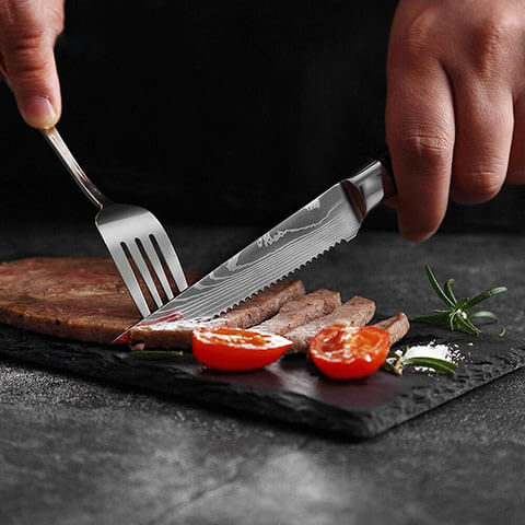 Sharp Japanese Steak Knife Cutting Meat