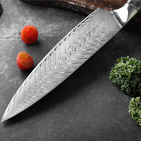 Umi Damascus Steel Blade Close Up