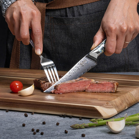 Umu Abalone Damascus Steak Knife Set Product Image 2