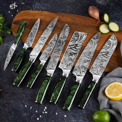 Wasabi Engraved Japanese Knife Set Product Image 5