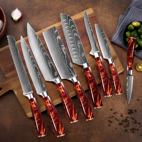 Crimson Collection - Premium Japanese Kitchen Knife Set with