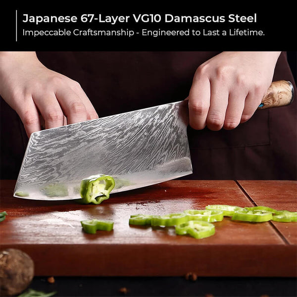 Shogun 67-Layer Damascus Steel Serrated Bread Knife – Senken Knives