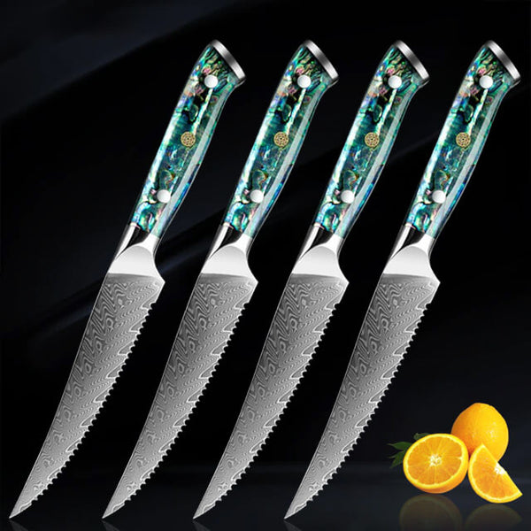 Senken Knives 5 Piece Damascus Steel Assorted Knife Set