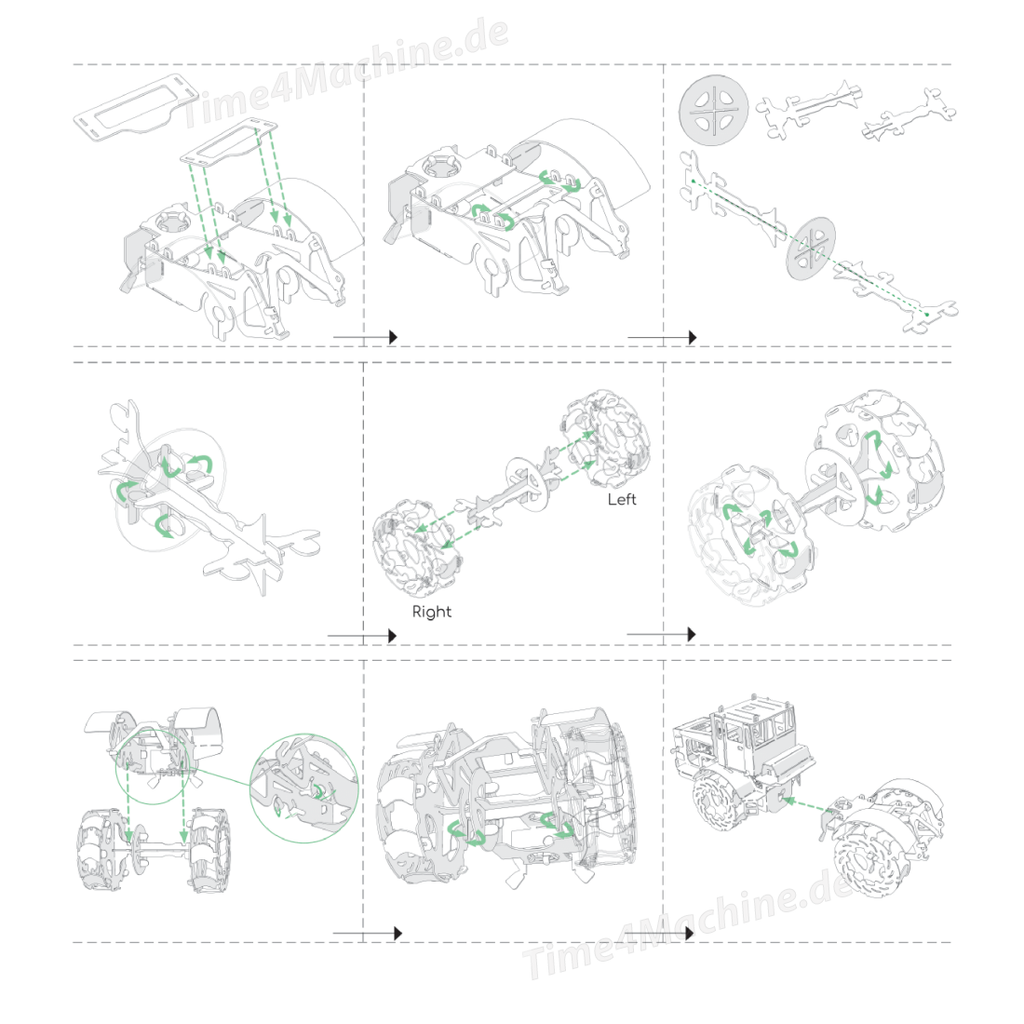 Bildung Hobby Montageanleitung Hot Tractor time4machine.de Bastelprojekt, Freizeitaktivität. Modellbau-Community, Handarbeit